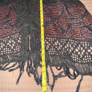 Anthropologie Cine NWT Gray Fringe 3/4 SLEEVE crochet Open Cardigan Luxury beach image 10