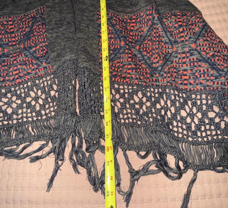 Anthropologie Cine NWT Gray Fringe 3/4 SLEEVE crochet Open Cardigan Luxury beach image 10