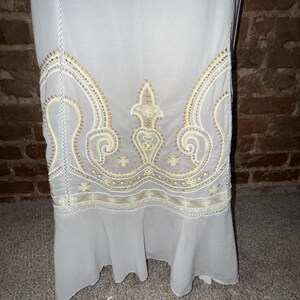Anthropologie Floreat Szaro-złota spódnica maxi z koralikami, bogato haftowana, rozmiar 6, boho zdjęcie 3