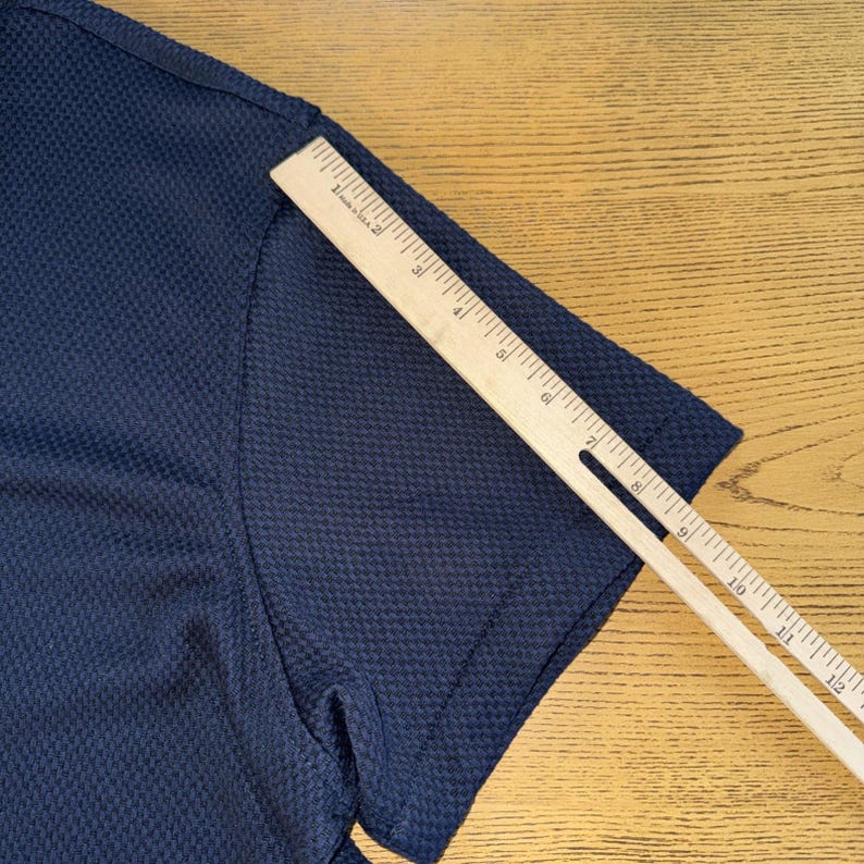 Scotch Soda Amsterdam Navy gewebtes strukturiertes Kurzarm-Button-Up-Shirt Herren 2XL Bild 7