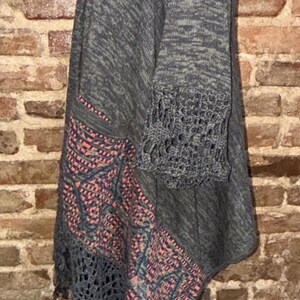Anthropologie Cine NWT Gray Fringe 3/4 SLEEVE crochet Open Cardigan Luxury beach image 3