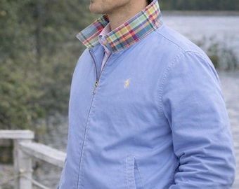 Vintage Y2k Polo Ralph Lauren Blue Harrington Bi-Swing Jacket XL Preppy Spring