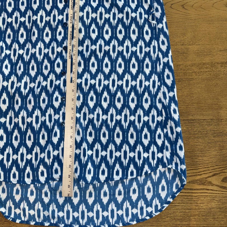 Anthropologie Lot of 2 Maeve Shirt Dresses Ikat Pattern Sz L Pink & Blue EUC image 8
