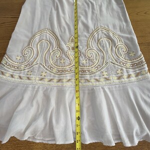 Anthropologie Floreat Szaro-złota spódnica maxi z koralikami, bogato haftowana, rozmiar 6, boho zdjęcie 8