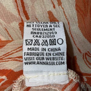 ANNA SUI For Anthropologie NWT Orange Silk Sheer Tunic Fringe Sz M Festival Boho image 10