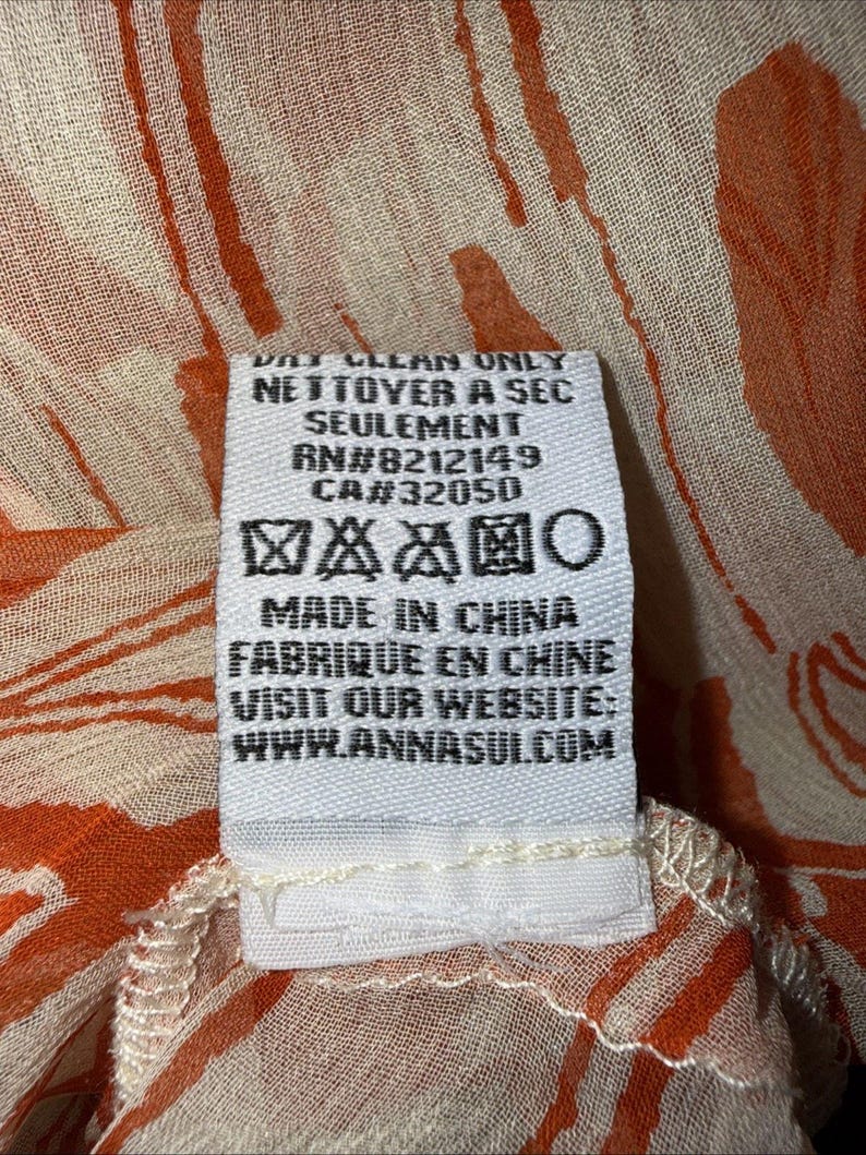 ANNA SUI For Anthropologie NWT Orange Silk Sheer Tunic Fringe Sz M Festival Boho image 10