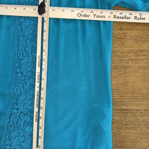 Lilly Pulitzer Briony Boho Peasant Top Sz S Teal Blue Viscose Palm Beach Resort image 5