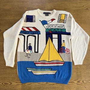 Jahrgang 1989 I.B. Diffusion Saint Croix Hafen Nautische Strickpullover M Neuheit