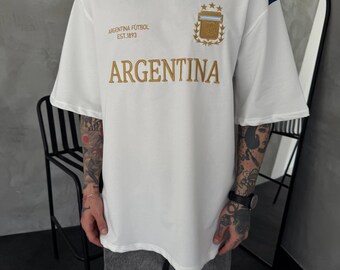 T-shirt blanc oversize inspiré de l'Argentine