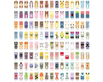 Pokémon Color Blocks 1-150 Cross Stitch Pattern Digital Download PDF Embroidery Home Décor DIY Gen One Pokemon Squirtle Bulbasaur Charmander