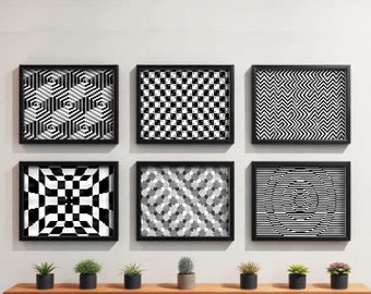 Geometric Cross Stitch Pattern Optical Illusions 7-12 Digital Download PDF Embroidery Home Décor DIY Modern Design