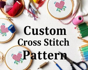 Custom Cross Stitch Pattern Digital Download PDF Embroidery Home Décor DIY Customized Design Image Personalized Picture to Pattern