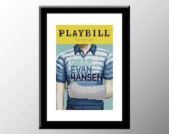 Dear Evan Hansen Playbill Cover Cross Stitch Pattern Digital Download PDF Embroidery Home Décor DIY Broadway Musical Theater Wall Art