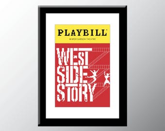 West Side Story Playbill Cover Cross Stitch Pattern Digital Download PDF Embroidery Home Décor DIY Broadway Musical Theater Wall Art