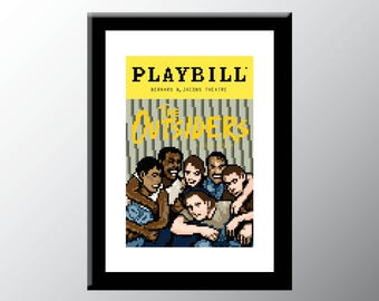 The Outsiders Playbill Cover Cross Stitch Pattern Digital Download PDF Embroidery Home Décor DIY Broadway Musical Theater Wall Art