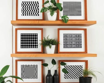 Geometric Cross Stitch Pattern Optical Illusions #1-6 Digital Download PDF Embroidery Home Décor DIY Modern Design