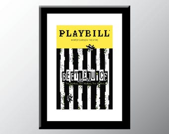 Beetlejuice Playbill Cover Cross Stitch Pattern Digital Download PDF Embroidery Home Décor DIY Broadway Musical Theater Wall Art Halloween