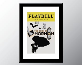 The Book of Mormon Playbill Cover Cross Stitch Pattern Digital Download PDF Embroidery Home Décor DIY Broadway Musical Theater Wall Art