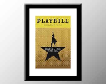 Hamilton Playbill Cover Cross Stitch Pattern Digital Download PDF Embroidery Home Décor DIY Broadway Musical Theater Wall Art