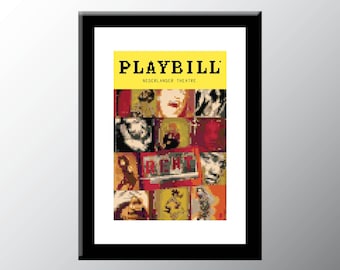 RENT Playbill Cover Cross Stitch Pattern Digital Download PDF Embroidery Home Décor DIY Broadway Musical Theater Wall Art