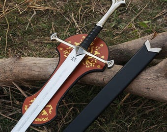 Długi miecz wikingów z pochwą, miecze cosplay, prezent dla mężczyzn na urodziny i święta