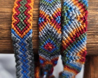 Ethnic Friendship Bracelet: Tribal Wool, Handcrafted in Cuzco - Boho Gift