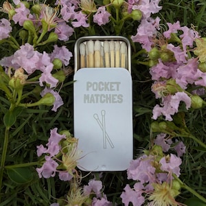 Pocket Matches Tin | Refillable Metal Match Case | Minimalist Holder (1.33 x 2.4 in.)