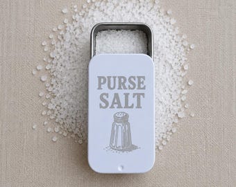 Purse Salt Tin | Portable Sea Salt Container, Travel Holder (1.33 x 2.4 in.)