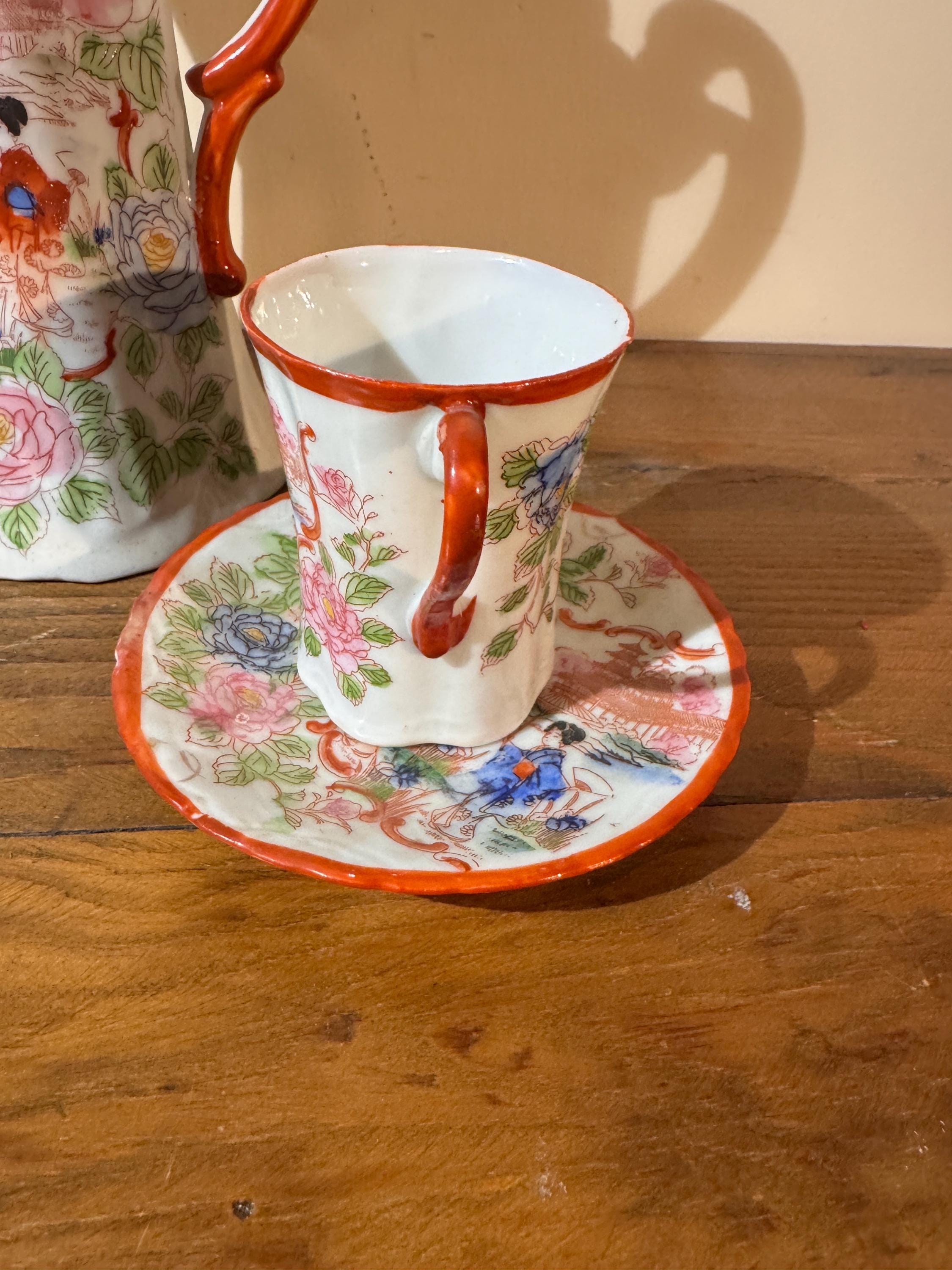Vintage Japanese Geisha Girl Chocolate or Coffee Set | Made in