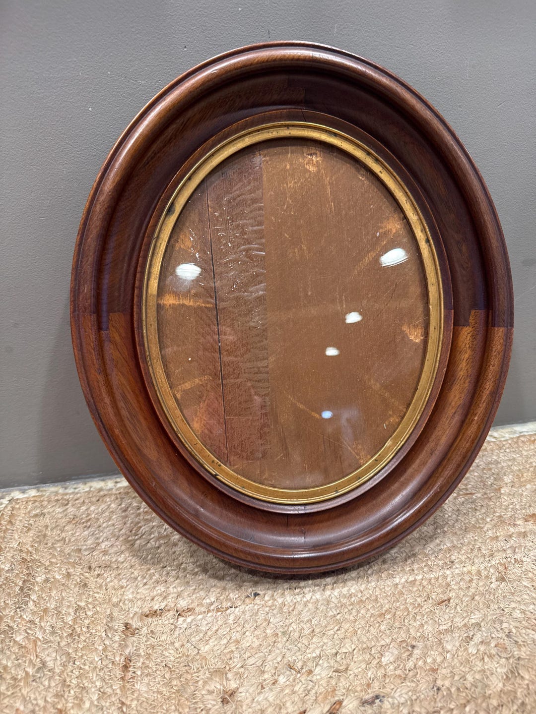 Antique Victorian Oval Deep Wood Picture Frame | 19th Century Wall ...