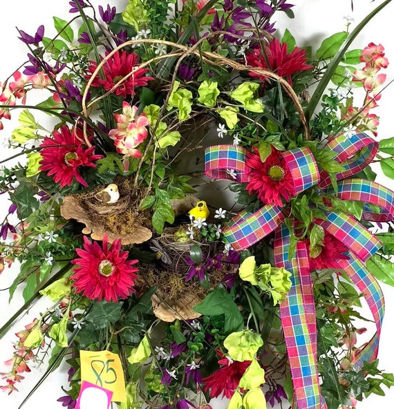 Front Door Rose Spring Wreath Summer Outdoor Image 0