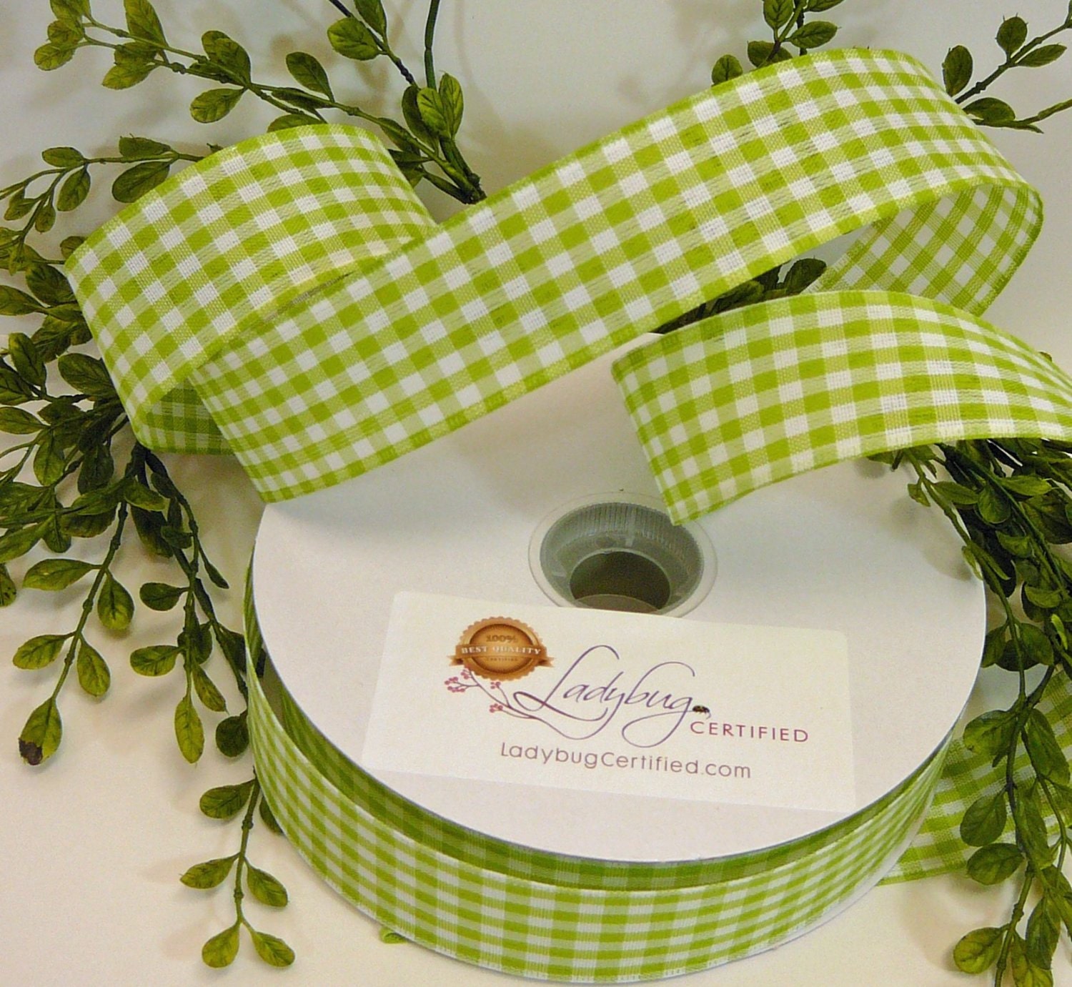 Wired Ribbon for Bows, #9 Gingham Check Ribbon 50 Yards, Wreath Bows ...