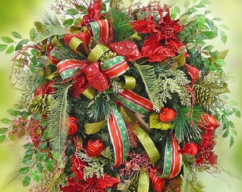 Christmas Ribbon Wreath, Christmas Wreath Ideas, Learn to Make a Christmas Wreath, Digital, DIY, How to Make a Christmas Wreath With Ribbon