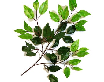 Ficus Leaves for Door Wreaths, Artificial Leaves Door Decoration, Bundle of 6 Greenery Foliage, Artificial Wedding Leaves,  Fake Leaves