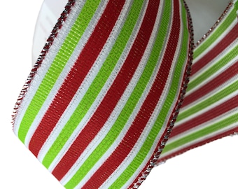 SUPPLIES, Red Wired Ribbon, Green Glitter Christmas Tree Ribbon, #40 Ribbon, Glitter Christmas Tree Ribbon, Christmas Decorative Ribbon