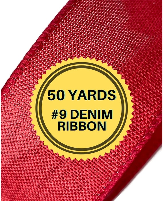 1.5 Inch Wired Ribbon For Bows, Red Christmas Ribbon, Stiff 50