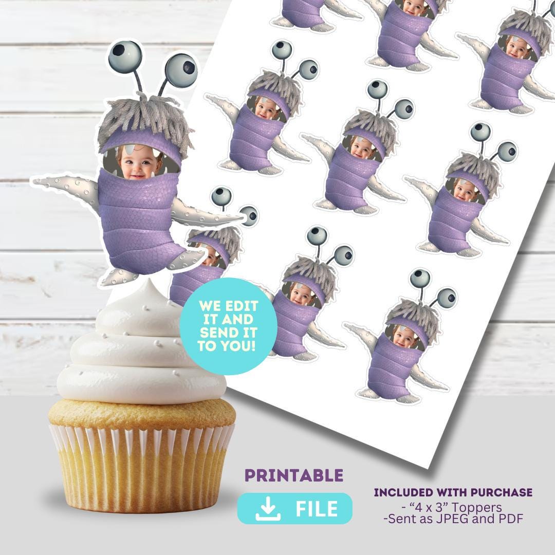 Boo Custom PRINTABLE Boo Monsters Party Favor | Boo Face Cupcake Topper | Custom ...