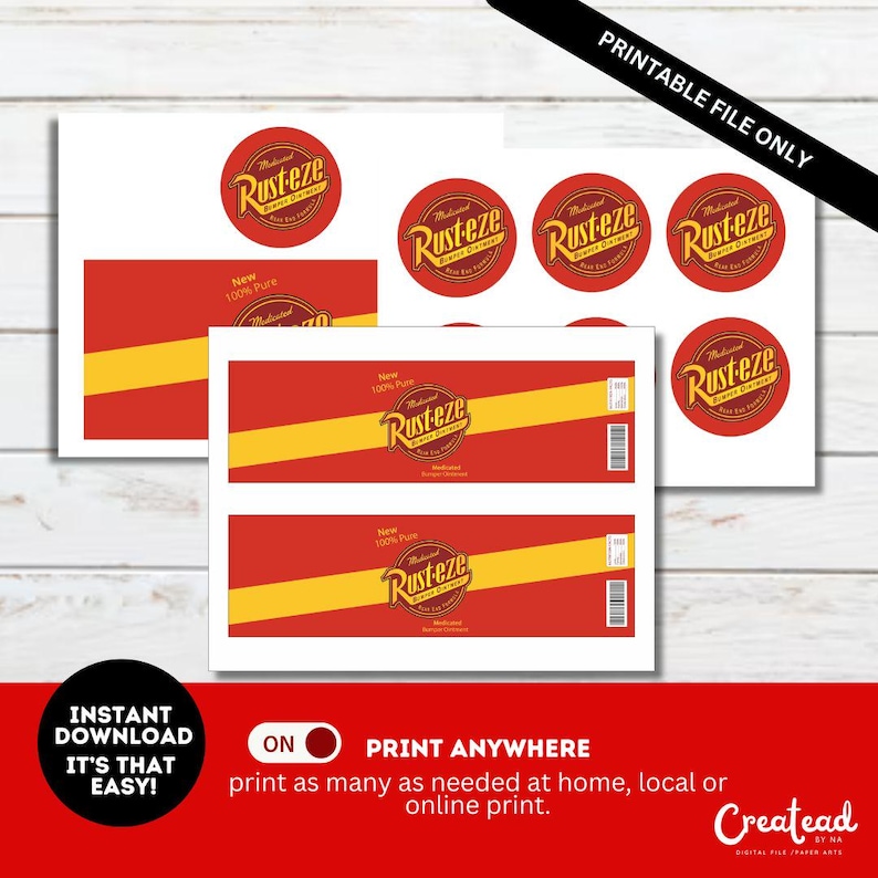 Printable Cars Party Favor Rusteze Label for Mini Pringles Chip Cans ...