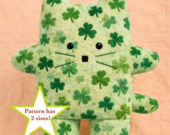 Kitten Plush DIY Sewing Pattern | Shamrock Theme
