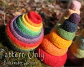 Felted Rainbow Nesting Stacking Bowls - CROCHET PATTERN only - Montessori Waldorf inspired, Great as toy or for organizing catch-all bowls
