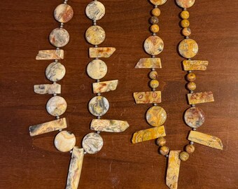 Crazy Lace Agate Necklaces (Handmade)