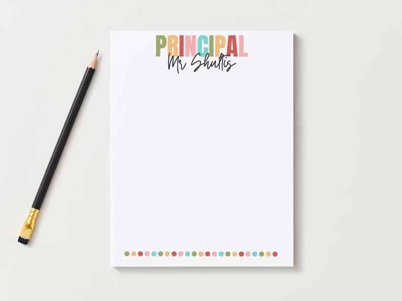 Personalized Teacher Notepad | Custom School Staff Stationery - Etsy