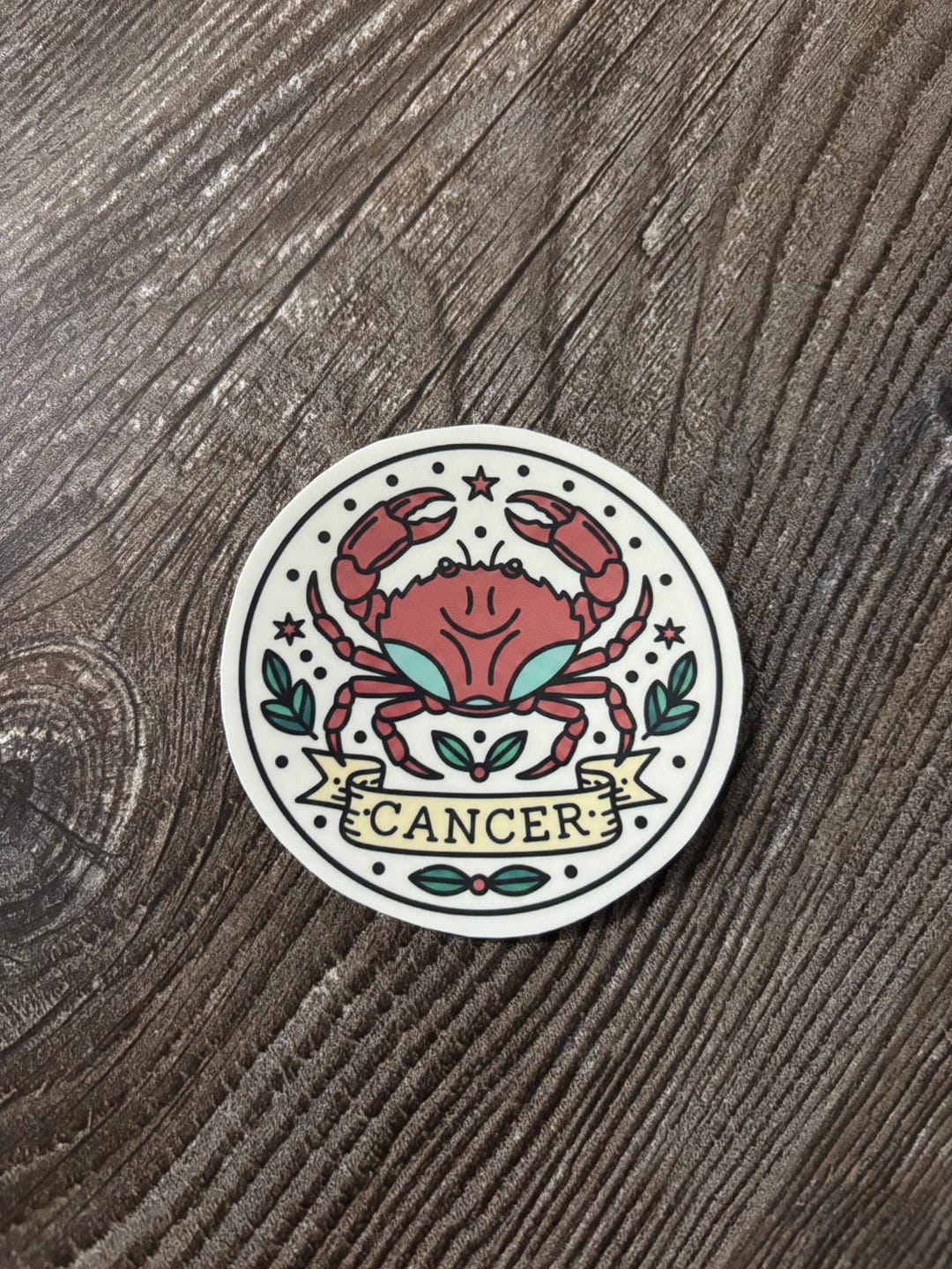 Cancer Zodiac Sticker | Traditional Tattoo Crab Decal (3 Inch) - Etsy