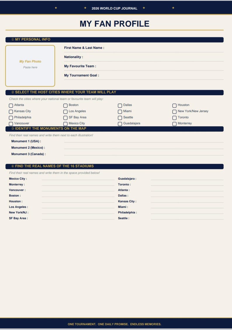 World Cup 2026 Printable Bundle | Ultimate Fan Guide & Daily Match ...