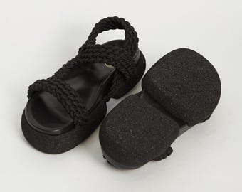 Dries Van Noten Platorm Strap Sandals Black