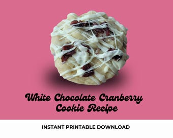 Ricetta dei biscotti al cioccolato bianco e mirtilli rossi: stile pasticceria gourmet (download digitale)