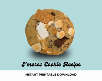 Gourmet S’mores Giant Stuffed Cookie Recipe (Digital Download)