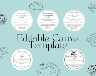 Etichetta alimentare modificabile per cottage food, adesivi per piccole imprese (modello Canva)
