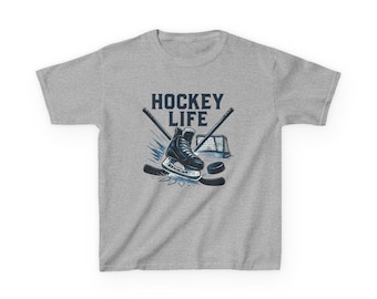 Kids Hockey Life Tee - Perfect for Young Athletes, Sports Fans, Birthday Gifts, Team Spirit, and Everyday Wear
