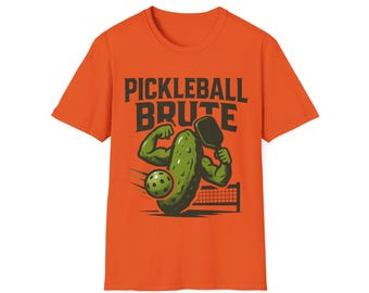 Pickleball Brute T-Shirt, Fun Sports Tee, Gym Workout Shirt, Gift for Pickleball Lovers, Sports Apparel, Unisex Softstyle T-Shirt